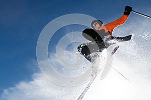 Freeskier in a jump photo