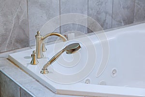 Freestanding bath with bath white modern bathroom
