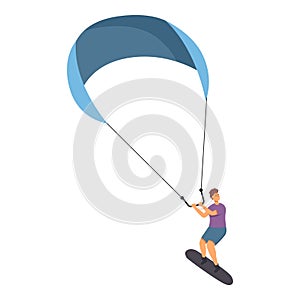 Freestyle action icon cartoon vector. Person speed surfing