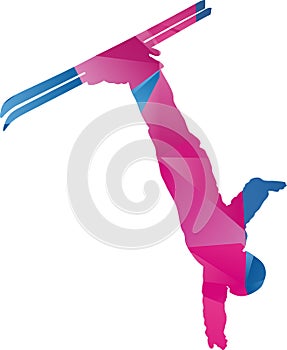 Freestyle Ski Jump Vector Illustration