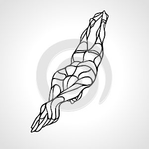 Freestyle Swimmer Silhouette. Sport swimming