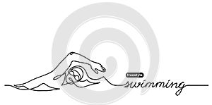 Freestyle swimming vector banner