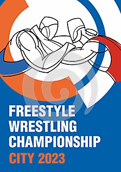 Freestyle Wrestling Championship. Sports poster