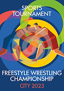 A freestyle wrestling sports tournament. Poster for the championship