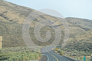 Freeway across the desert in east Oregon