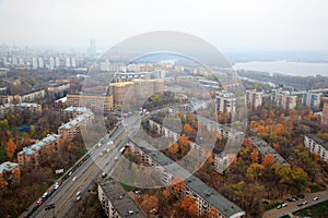 Freeway and blocks of Strogino area