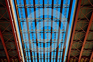 Freeway bridge deck construction abstract