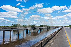 Freeway bridge over atchafalaya river basin in louisiana