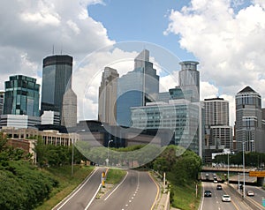 Freeway entrance to city of Minneapolis, Minnesota photo