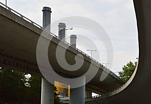 Freeway and Power Plant in the Neighborhood of Wilmersdorf, Berlin