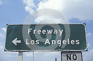 A freeway sign in Los Angeles