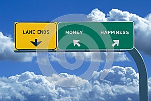 Freeway sign Money/Happiness