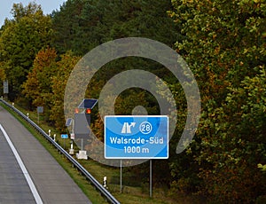 Freeway Sign Walsrode South, Lower Saxony