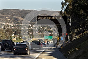 Freeway Sign warning of a child abduction