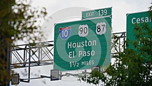 Freeway Signs to Houston and El Paso