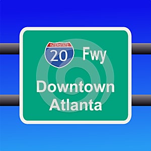 Freeway to Atlanta sign