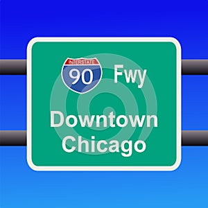 Freeway to chicago sign