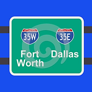 Freeway to Dallas sign