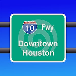 Freeway to Houston sign