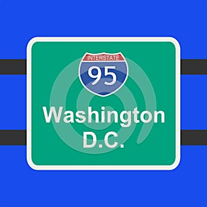 Freeway to Washington DC sign