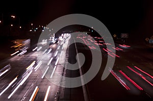 Freeway traffic at night