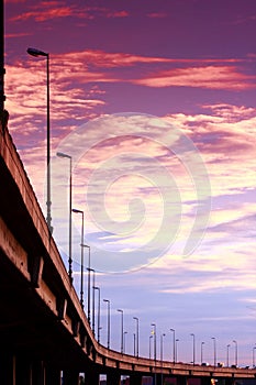 Freeway Under Sunset