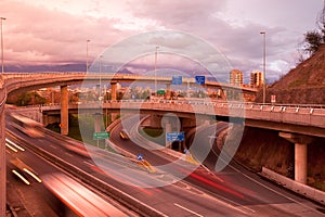 Freeways intersection at Vitacura district in Santiago