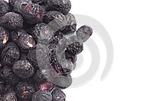 Freeze Dried Blueberries Isolated on White Background