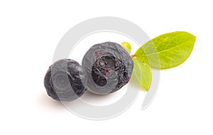 Freeze Dried Blueberries Isolated on White Background