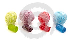 Freeze Dried Fruit Flavored Candy Isolated on a White Background photo