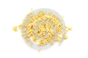 Freeze dried pineapple on a white background. photo