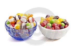 Freeze Dried Rainbow Candy on a White Background