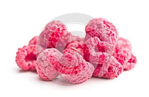 Freeze dried raspberries.