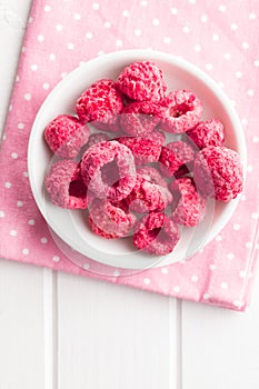 Freeze dried raspberries.