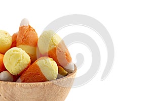 Freeze Dried Traditional Candy Corn Isolated on a White Background