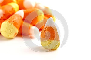 Freeze Dried Traditional Candy Corn Isolated on a White Background