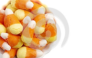 Freeze Dried Traditional Candy Corn Isolated on a White Background