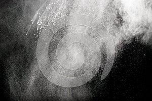 Freeze motion of black powder exploding or throwing black powder.