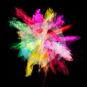 Freeze motion of colored dust explosion photo