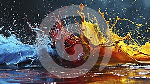 Freeze motion of colored powder explosions isolated.