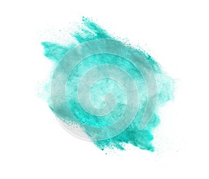 Freeze motion of dust explosion isolated on white background