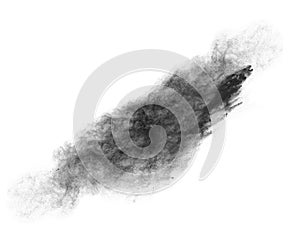 Freeze motion of white dust explosions isolated on white background