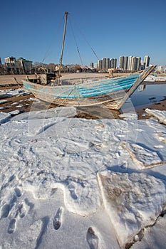 Freeze ocean and beach