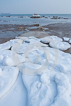 Freeze ocean and beach