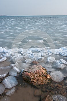 Freeze ocean and beach