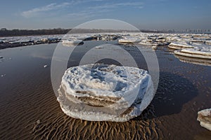 Freeze ocean and beach