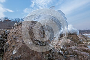 Freeze ocean and beach