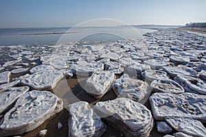 Freeze ocean and beach