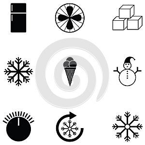 Freezer icon set