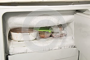 A freezer that needs to be defrosted